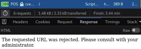 Screenshot of a HTTP request
